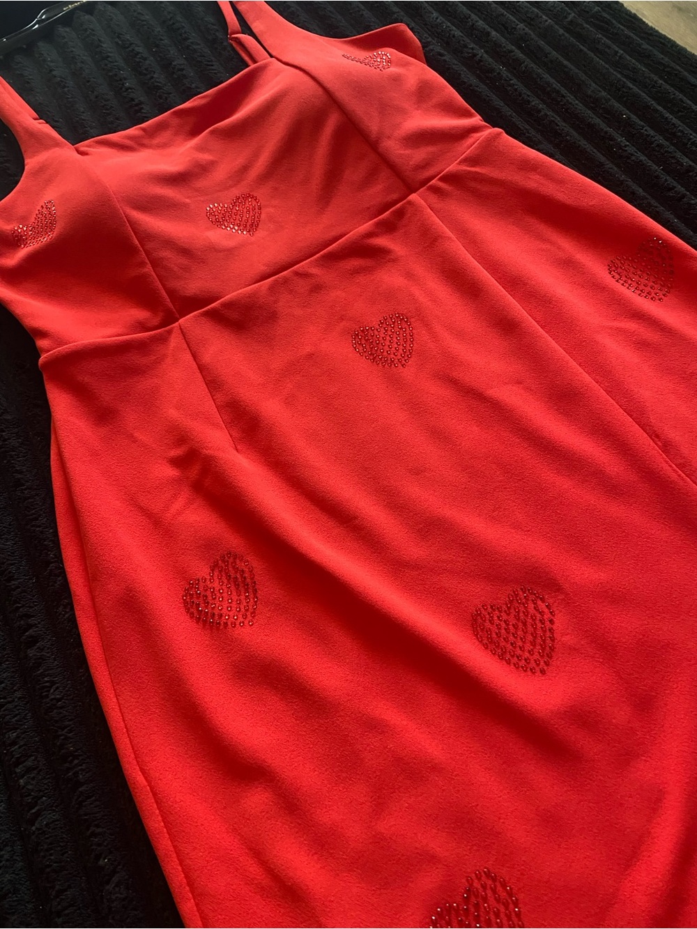 Red Heart-Embellished Dress